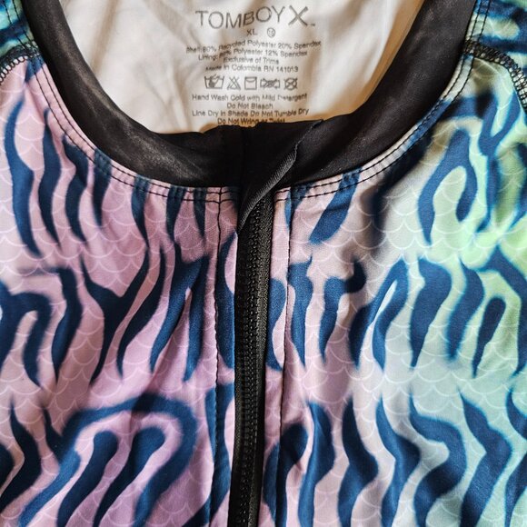 TomboyX - Swim Rash Guard Cap Sleeve - Head Over Eels - Picture 3 of 4